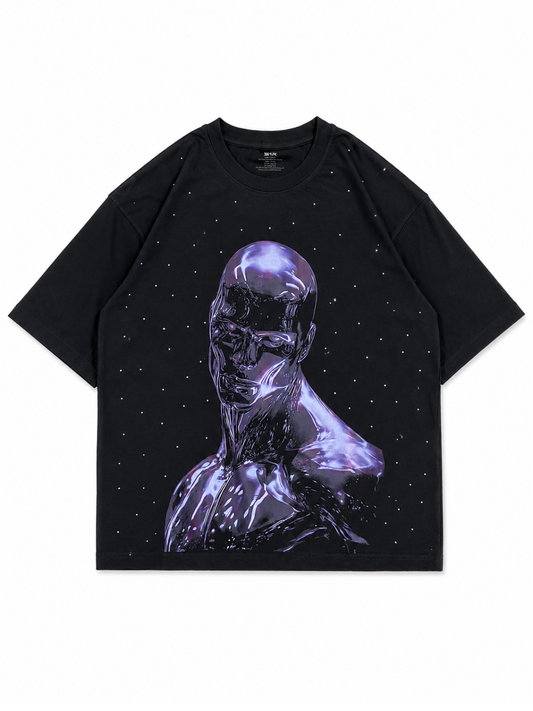 Humanoid Graphic Oversized Drop Shoulder Printed Tee