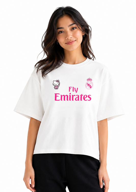 Hala Madrid x Hello Kitty Printed Drop Shoulder Tee