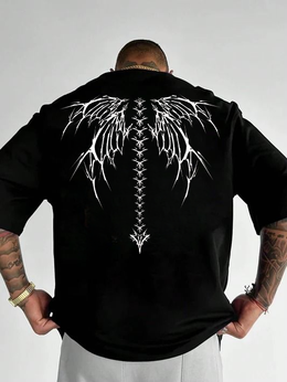Dark Wings Drop Shoulder Printed Tee