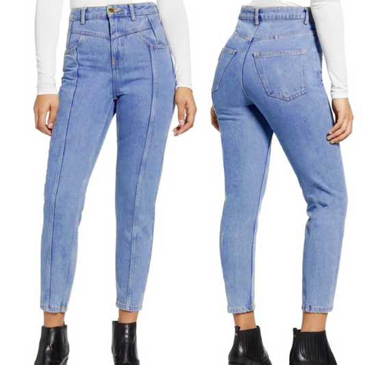 Girls Skinny Fit Denim Jeans Pants with Crease Line
