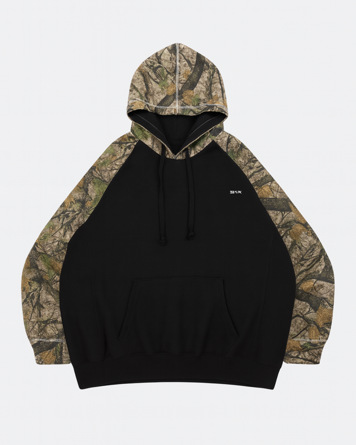 Jungle Camo Raglan Hoodie – Unisex Streetwear