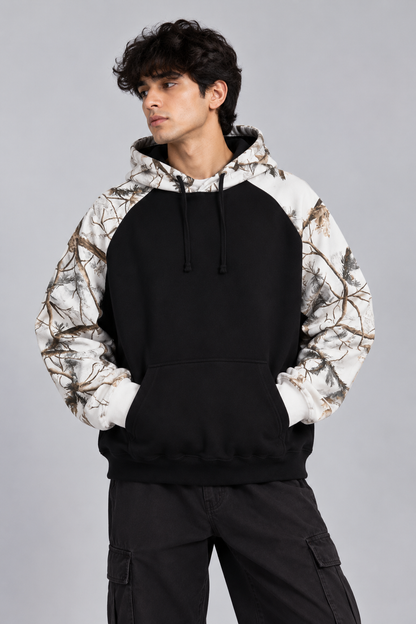 Jungle Camo Raglan Hoodie – Unisex Streetwear