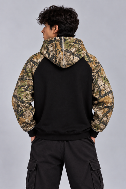Jungle Camo Raglan Hoodie – Unisex Streetwear