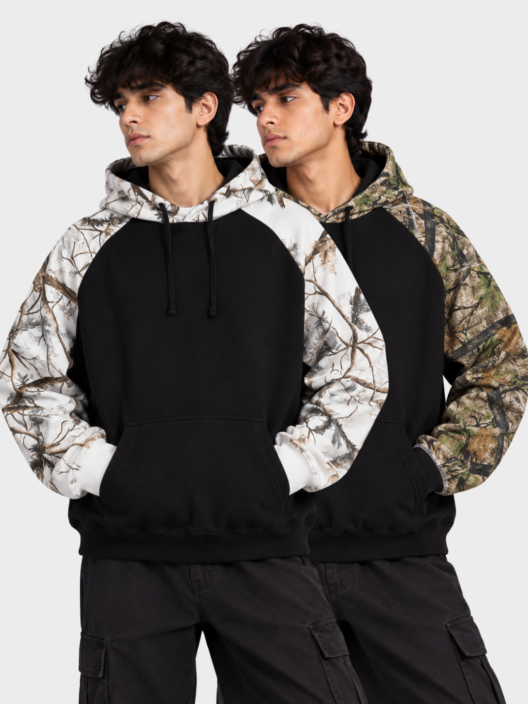 Jungle Camo Raglan Hoodie – Unisex Streetwear