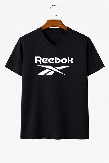 Reebok Black V-Neck Graphic T-Shirt