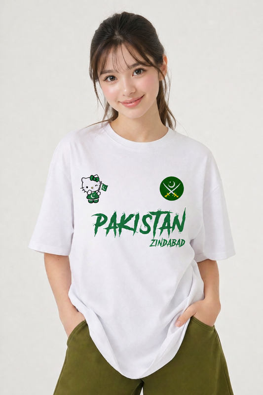 Pakistan Zindabad Drop Shoulder Printed Tee