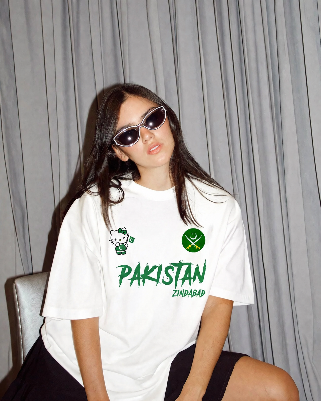 Pakistan Zindabad Drop Shoulder Printed Tee