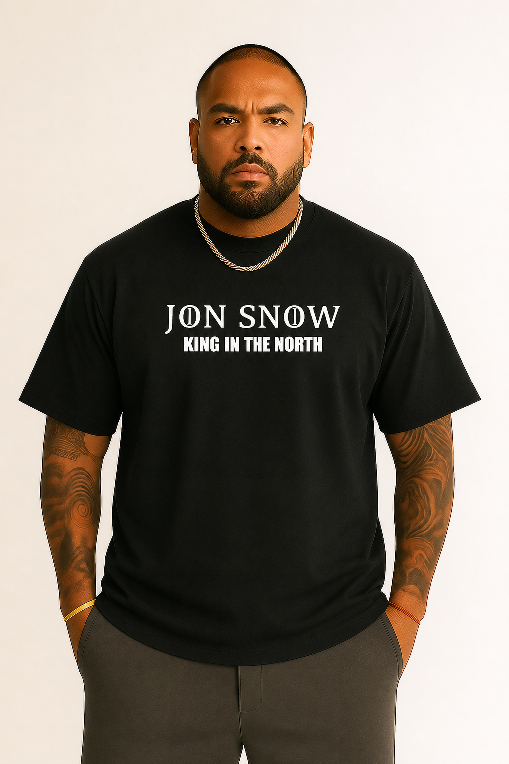 Jon Snow King in the North – Drop Shoulder Printed Tee