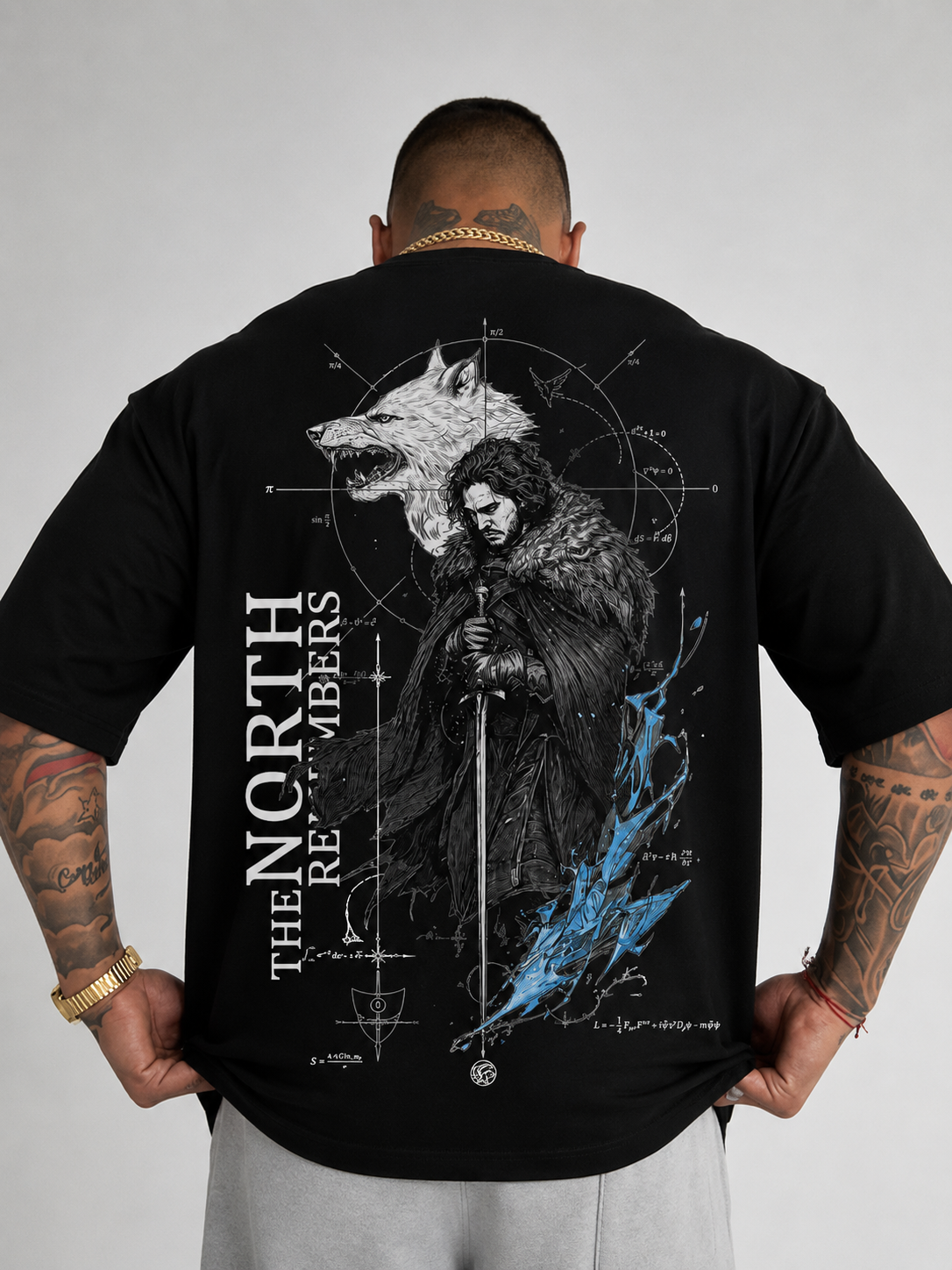 Jon Snow King in the North – Drop Shoulder Printed Tee