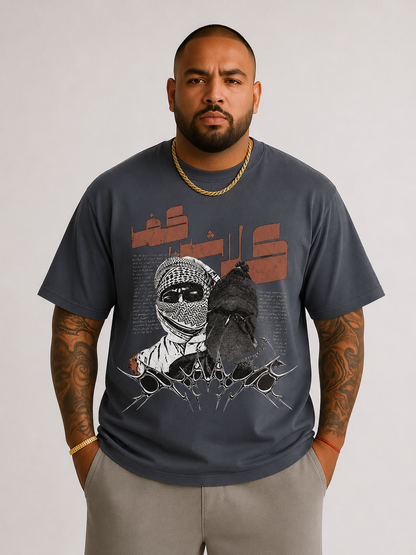 Arabic Keffiyeh Warrior Graphic Printed Tee