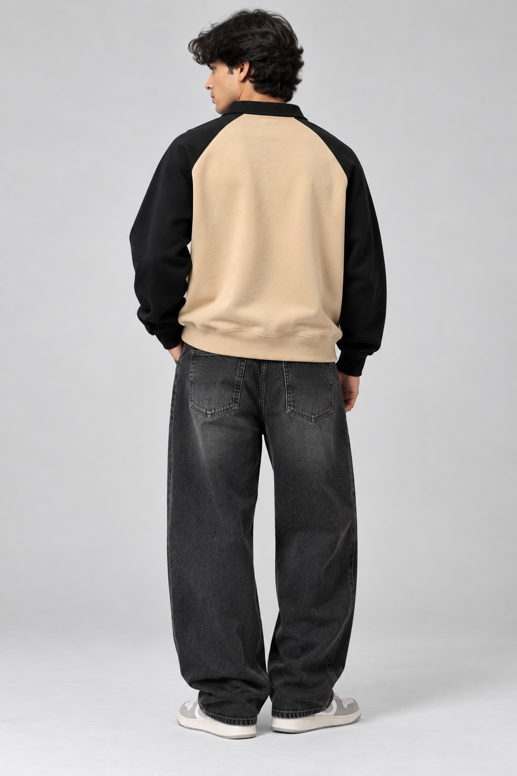 Men's Colourblock Quarter-Zip Fleece Sweatshirt – 300 GSM