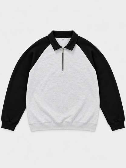Men's Colourblock Quarter-Zip Fleece Sweatshirt – 300 GSM