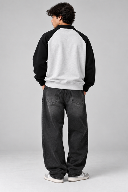Men's Colourblock Quarter-Zip Fleece Sweatshirt – 300 GSM