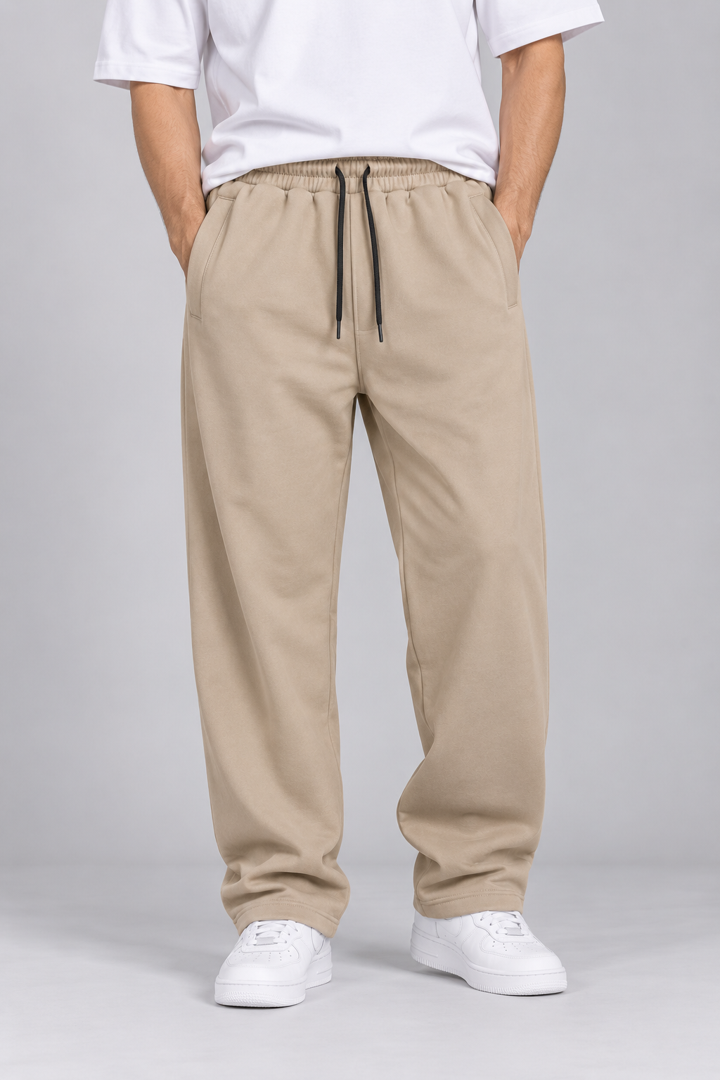 Men's Straight-Leg Fleece Trousers – 350 GSM