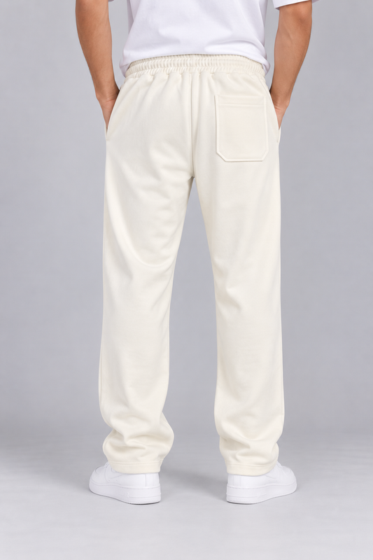Men's Off-White Straight-Leg Terry Trousers