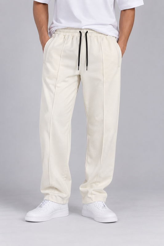 Men's Off-White Straight-Leg Terry Trousers