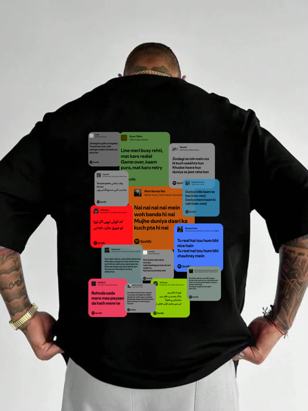 Printed Drop Shoulder Tee ft Talha Anjum