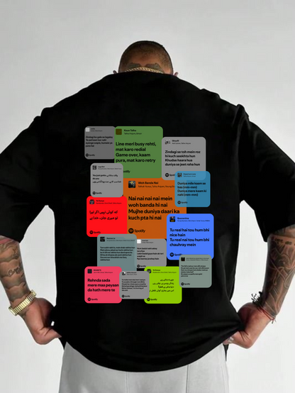 Printed Drop Shoulder Tee ft Talha Anjum