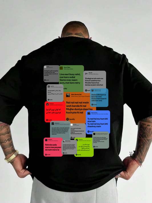 Printed Drop Shoulder Tee ft Talha Anjum