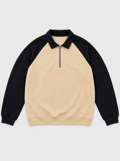 Men's Colourblock Quarter-Zip Fleece Sweatshirt – 300 GSM