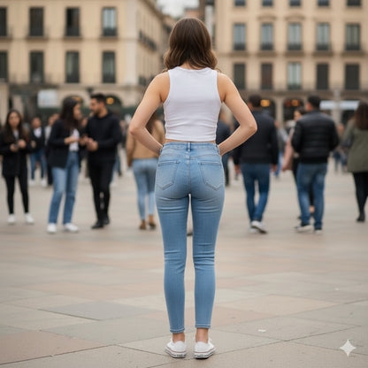 Girls Skinny Fit Plain Denim Jeans