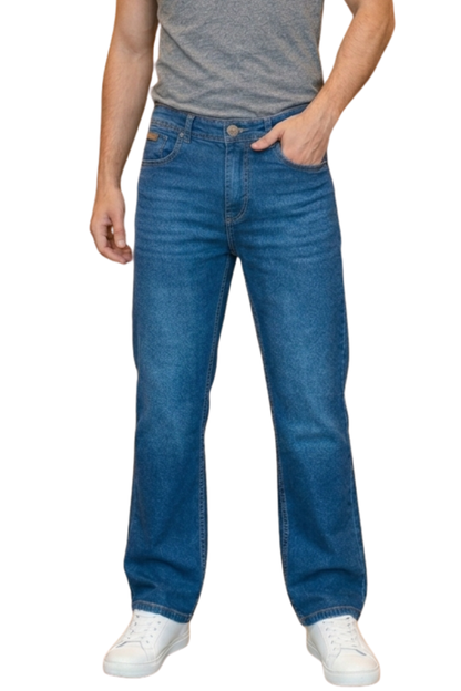 Men's Baggy Fit Washed Denim Jeans