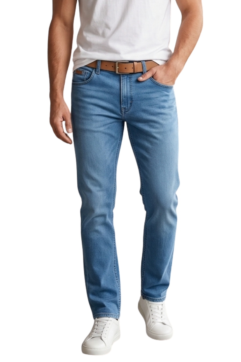 Men's Baggy Fit Washed Denim Jeans