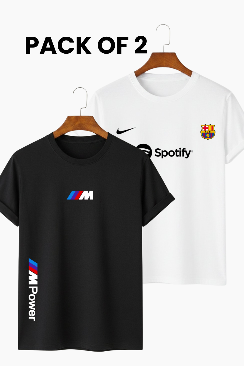 Pack of 2 Graphic Tees - BMW M Power & Spotify