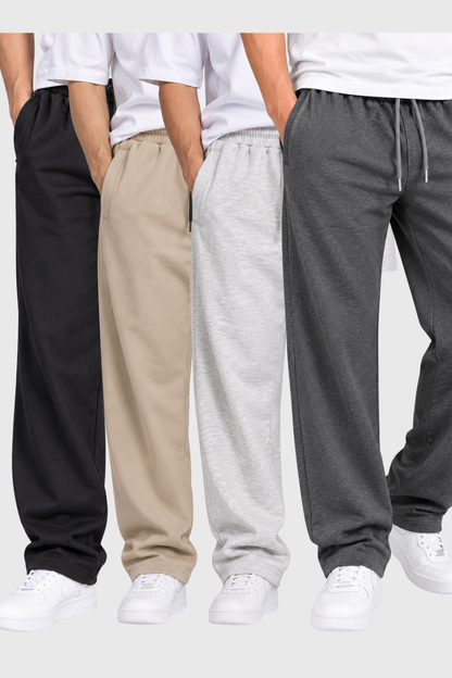 Men's Straight-Leg Fleece Trousers – 350 GSM