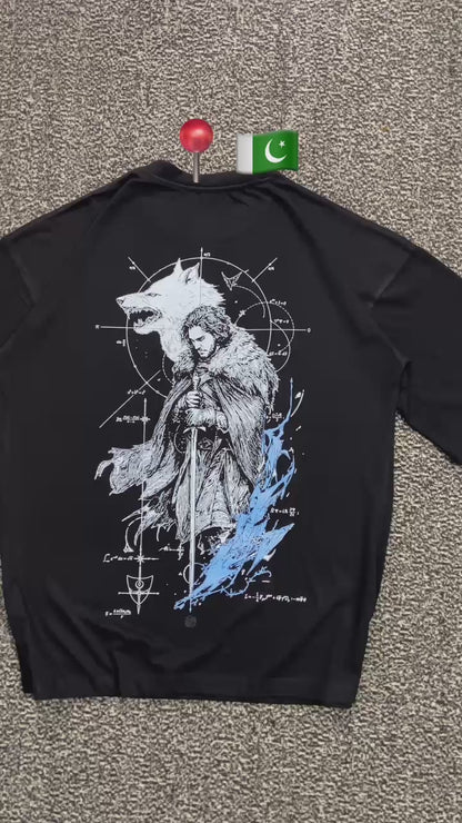 Jon Snow King in the North – Drop Shoulder Printed Tee